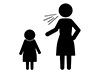 Scolding my daughter-free pictograms | black and white illustrations
