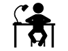 Studying for entrance exams-Free pictograms | Black and white illustrations