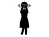 Crying-Free pictograms | Black and white illustrations
