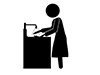 Wash the dishes-free pictograms | black and white illustrations