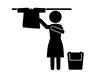 Dry the laundry-free pictograms | black and white illustrations