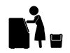 Washing machine-free pictograms | black and white illustrations