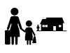 Leaving Home-Free Pictograms | Black and White Illustrations