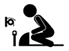 Japanese style toilet-free pictogram | black and white illustration