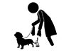 Pet droppings / cleanup-free pictograms | black and white illustrations
