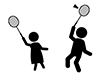 Badminton-Free Pictograms | Black and White Illustrations