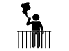 Smoking on the roof--free pictograms | black and white illustrations
