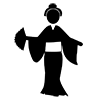日本舞踊｜着物｜扇｜和風 - ピクトグラム｜フリーイラスト素材