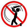 傘でのゴルフ練習禁止 - ピクトグラム｜フリーイラスト素材