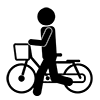 このエリアでは自転車は降りて下さい - ピクトグラム｜フリーイラスト素材