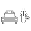 タクシー｜乗車 - フリーアイコン素材｜ビジネス系