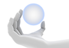 透明の球体を手でつまむ｜球体を手でつかむ - 手の表情・ポーズ｜無料イラスト素材
