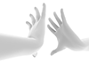 手の平をつける/手の形｜腕/体 - 手の表情・ポーズ｜無料イラスト素材