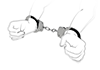 Arrested / Hand Expression ｜ Criminal Arrest / Hand Pose ――Hand Facial Expression / Pose ｜ Free Illustration Material