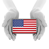 アメリカ-旗-国旗-手-支える - 手の表情・ポーズ｜無料イラスト素材