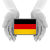 ドイツ-旗-国旗-手-支える - 手の表情・ポーズ｜無料イラスト素材