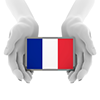 フランス-旗-国旗-手-支える - 手の表情・ポーズ｜無料イラスト素材