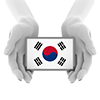韓国-旗-国旗-手-包み込む - 手の表情・ポーズ｜無料イラスト素材