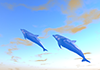 Dolphin ｜ Jump ｜ Sky | Environment / Nature / Energy / Disaster Material --Environmental Image ｜ Free Illustration Material