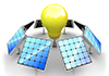 電球｜太陽光発電  | 環境・自然・エネルギー・災害 - 環境イメージ｜フリーイラスト素材