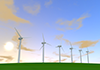 風力発電機｜夕陽 | 環境 | 自然 | エネルギー | 災害 - 環境イメージ｜フリーイラスト素材