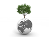 地球 | 大きな木 | 緑 | ヨーロッパ  | 環境・自然・エネルギー・災害 - 環境イメージ｜フリーイラスト素材