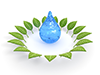 水滴 | 葉っぱ | 緑 | サイクル - 環境イメージ｜フリーイラスト素材