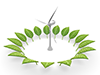 Wind power | Turbine | Leaf | Cycle material | Environment / Nature / Energy / Disaster --Environmental image | Free illustration material