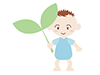 Baby | Character | Leaf Material | Environment / Nature / Energy / Disaster --Environment / Nature / Energy | Free Illustration