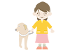 子供と盲導犬｜女の子 - 医療｜介護・福祉｜フリーイラスト