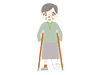 松葉杖 | 怪我 | おばあさん - 医療｜介護・福祉｜フリーイラスト