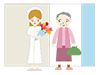 退院 | お祝い | 花束 | 看護婦 | おばあさん - 医療｜介護・福祉｜フリーイラスト