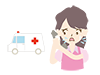 救急車を呼ぶ | 女性 | 緊急 - 医療｜介護・福祉｜フリーイラスト