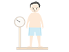 メタボリック | 男性 | 中年太り | 体重を測る - 医療｜介護・福祉｜フリーイラスト