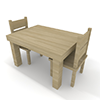 テーブル | 椅子 | 机 | 白バック | チェアー | 木製 | シンプル - 不動産イラスト｜住宅・人物｜フリー素材