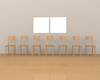 たくさんの椅子 | 椅子 | 7個 | 床 | チェアー | 窓 | 壁 - 不動産イラスト｜住宅・人物｜フリー素材