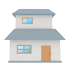 戸建 | 家 | ホーム | 窓 | ドア | 新居 | 2階建て - 不動産イラスト｜住宅・人物｜フリー素材
