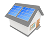 自然エネルギー | 太陽光パネル | 住宅用 | 青色 | ソーラーパネル | 節電 | 太陽光発電 - 不動産イラスト｜住宅・人物｜フリー素材