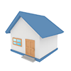 家 | 青色 | 住宅 | 分譲 | 販売中 | ドア | 窓 - 不動産イラスト｜住宅・人物｜フリー素材