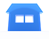 ホームロゴ | 家 | ハウス | 住宅 | 青色 | 白バック | 3DCG - 不動産イラスト｜住宅・人物｜フリー素材