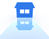 新築物件 | 住宅 | 分譲 | 新生活 | 反射 | 青色 | 3DCG - 不動産イラスト｜住宅・人物｜フリー素材