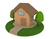 一軒家 | 住宅 | 木 | 緑 | ドア | 建て売り | 住まい - 不動産イラスト｜住宅・人物｜フリー素材