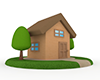分譲住宅 | 家 | 住宅 | ハウス | 一戸建て | 緑 | 白バック - 不動産イラスト｜住宅・人物｜フリー素材