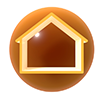 家マーク | ハウス | だいだい色 | 形丸 | 家 | 住まい | 3DCG - 不動産イラスト｜住宅・人物｜フリー素材