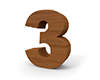 数字の「3」 - 木材・木｜無料イラスト素材