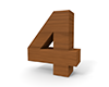 数字の「4」 - 木材・木｜無料イラスト素材