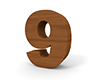 数字の「9」 - 木材・木｜無料イラスト素材