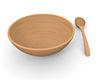ボール皿とスプーン - 木材・木｜無料イラスト素材
