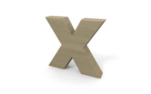 アルファベットの「X」 - ウッド/木材/イラスト/写真/フリー素材/フォト/質感/3D