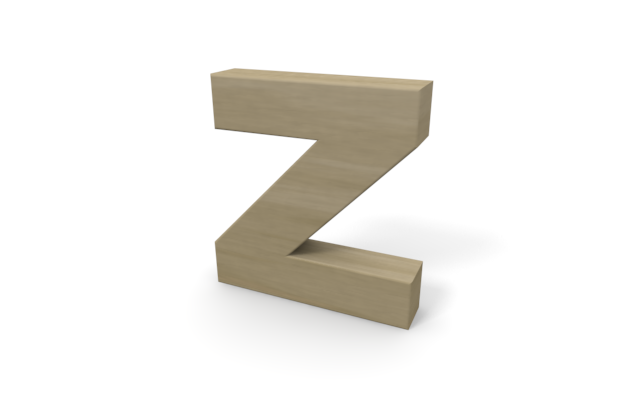 アルファベットの「Z」 - ウッド/木材/イラスト/写真/フリー素材/フォト/質感/3D